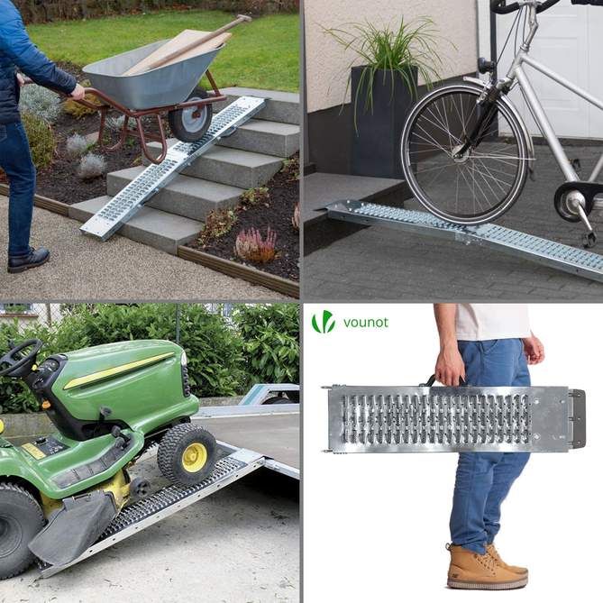 Rampe de chargement pliable - vounot - en acier galvanise - capacité de charge: max. 200 kg par rampe_3