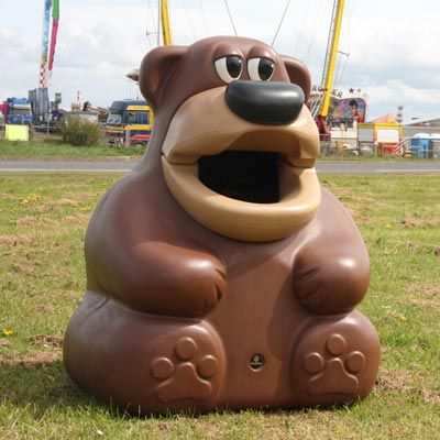 Tidybear - poubelle publique Glasdon - 52 litres avec revêtement en acier galvanisé_3