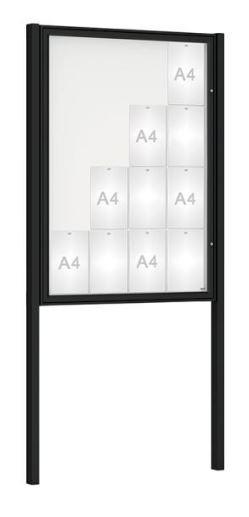 Vitrine Classique peinte sur poteaux - Affichage simple face - De 4 à 21 A4 - Fermeture de sécurité_3