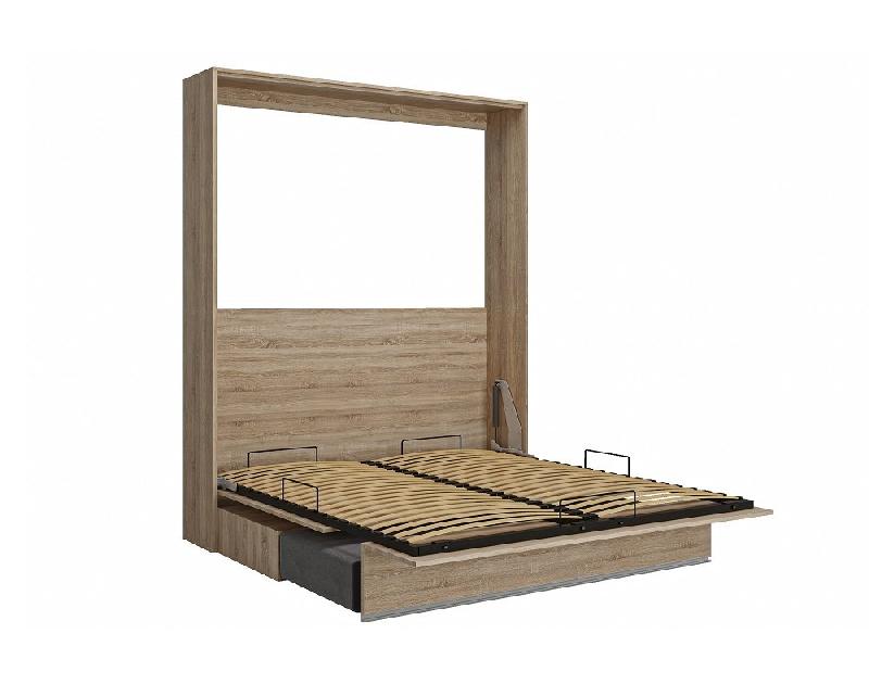 Armoire lit escamotable Genius Sofa - Chêne et canapé gris - Couchage 160x200 avec sommier à lattes_3