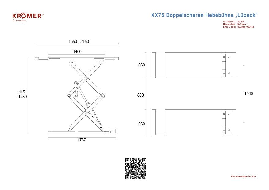 Pont élévateur à double ciseaux encastré pour votre atelier automobile  - XX75 KROEMER_3