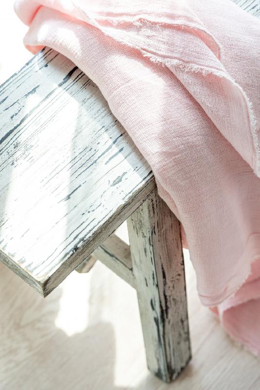 Banc rectangulaire BYZO - Bois blanc délavé - Style bohème - 120 cm x 45 cm x 25 cm_3