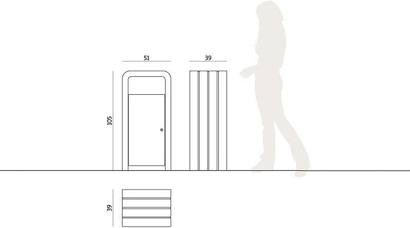 Poubelle publique - Vega Komserwis - 70L - Référence 003358_3