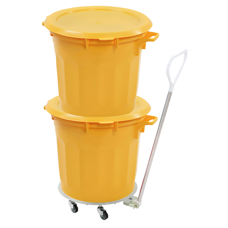 Couvercle plat pour conteneur alimentaire HACCP 75L Gilac - Jaune_3