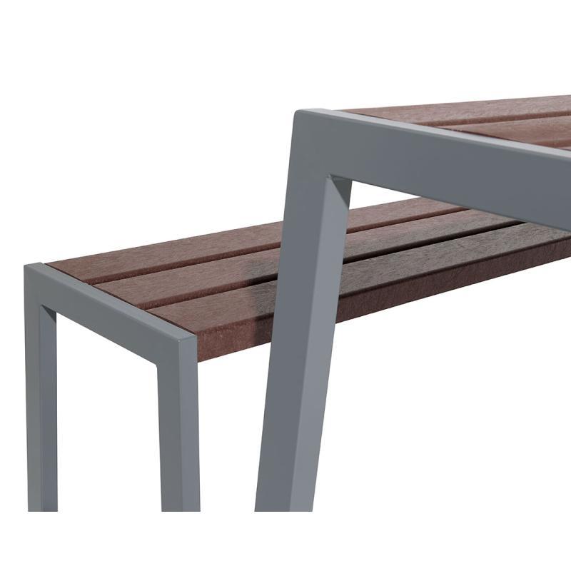 Table de pique-nique Silaos® - acier et plastique recyclé - ref : 209652.Gpro - avec deux banquettes incluses_3