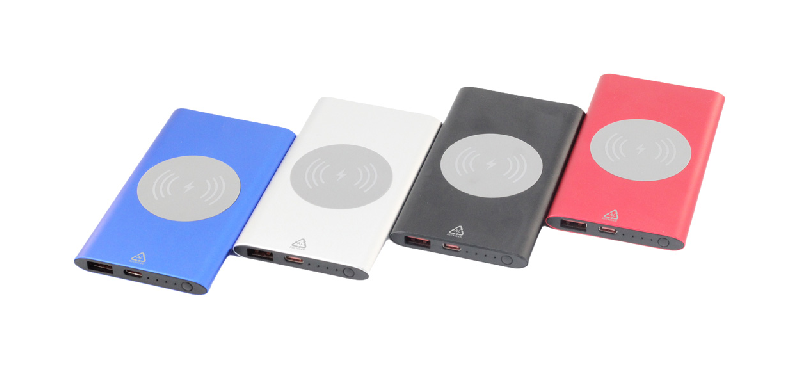 Power Bank USB en aluminium recyclé - Chargeur rapide sans fil 15W - Batterie 4000 mAh_3