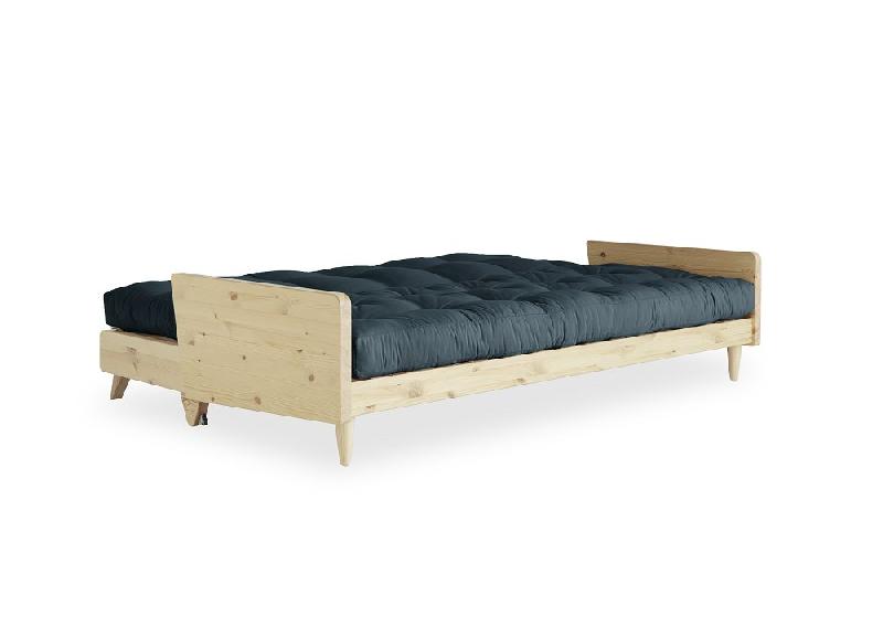 Canapé 3 places convertible Indie - Style scandinave - Futon bleu pétrole - Couchage 130x190 cm - Karup_3