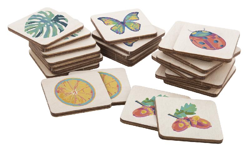 Jeu de mémoire - Bois de bouleau laminé - 24 pièces personnalisables - Impression quadri et logo_3