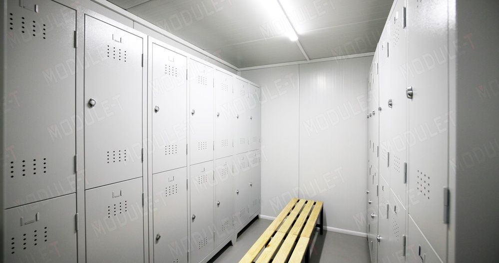 Bungalow vestiaire livré prémonté ou en kit pour chantiers