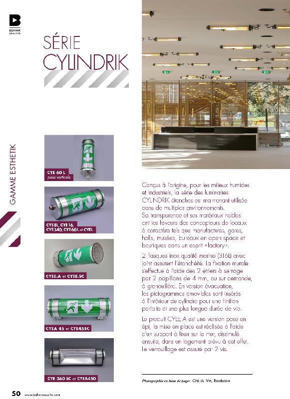 Cylindrik - Luminaire étanche gamme Esthetik - Design factory avec flasques inox et fixation murale_3