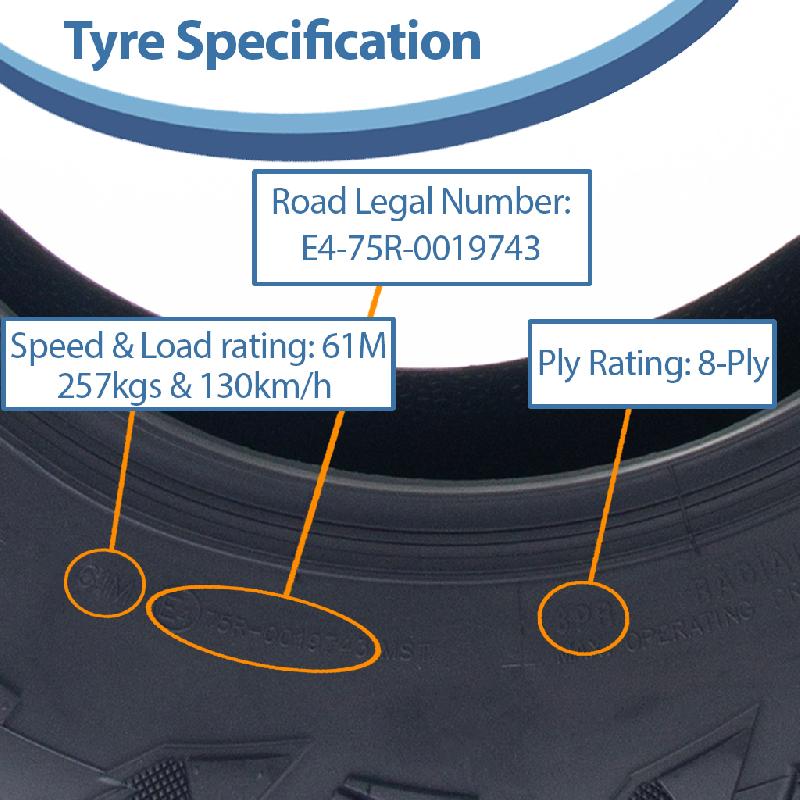 27x11.00R14 Pneus ATV 275/60R14 OBOR Lynx 8ply Road Legal 61M 257kgs (Lot de 3)_3