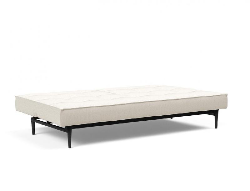 Innovation Living - Canapé-lit Splitback Styletto 115x210 cm - Pieds chêne noir - Tissu bouclé Off White_3
