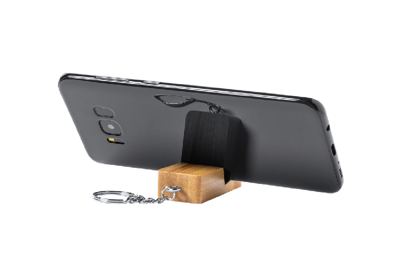 Câble chargeur USB - Porte-clés en bambou avec support téléphone - Connexions USB, USB-C et Lightning_3