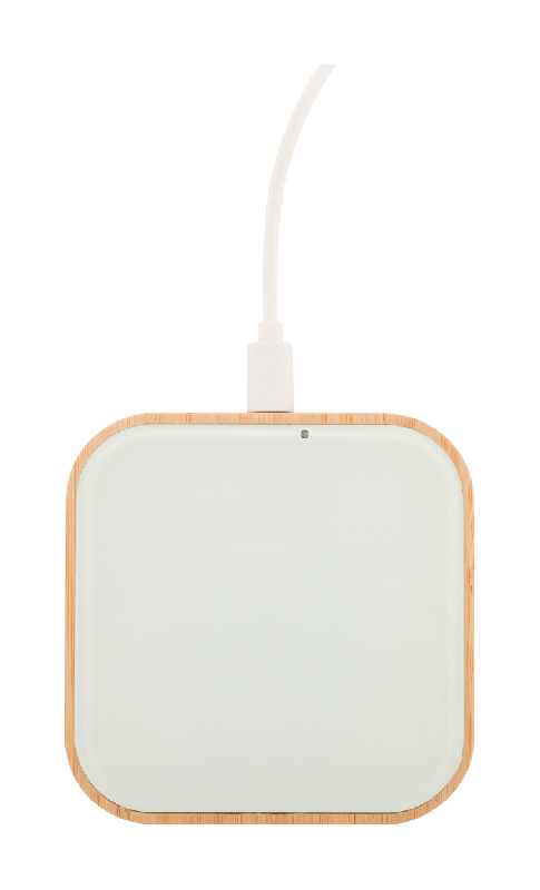 Chargeur rapide sans fil 10W - boîtier en bambou et surface en verre trempé - câble USB inclus_3