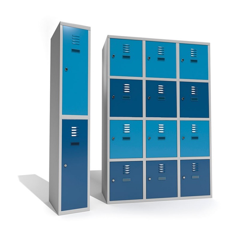 Armoire à casiers - Colonnes de largeur 300 ou 400 mm - Pour écoles, internats, piscines, clubs de sports, gymnases, gares et lieux de travail_0