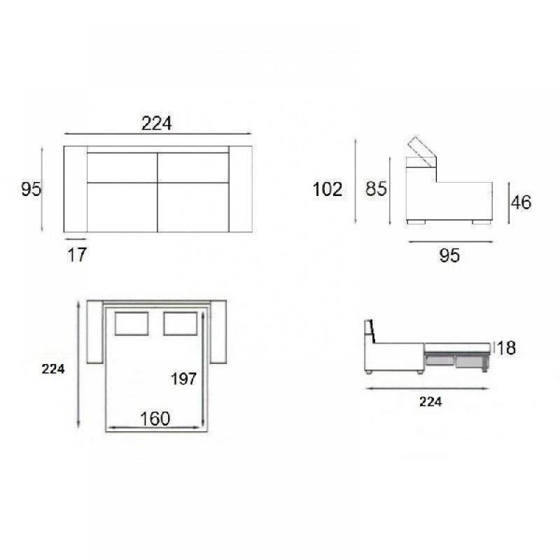 Canapé lit convertible express Frenze 3-4 places - Matelas 18 cm - Sommier à lattes Renatonisi - Gris_3