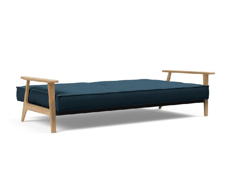 Canapé-lit design SPLITBACK FREJ - convertible 115x210 cm - accoudoirs en bois - tissu Argus Navy Blue - Innovation Living_3