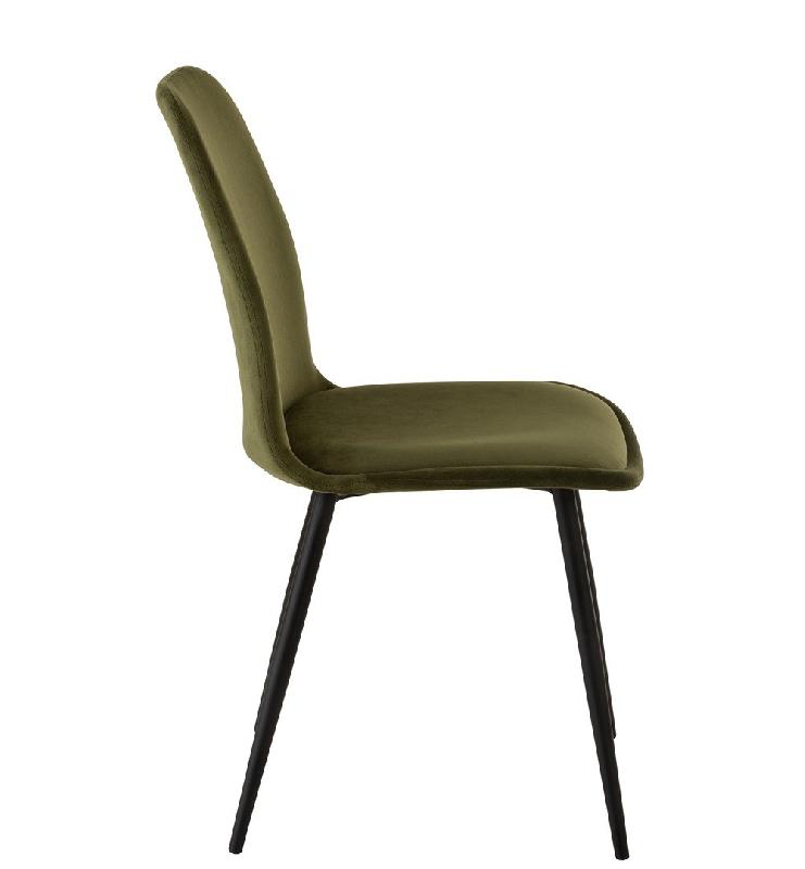 Chaise Milena vert foncé - revêtement velours et pieds en métal laqué noir - 47x86x47 cm_3