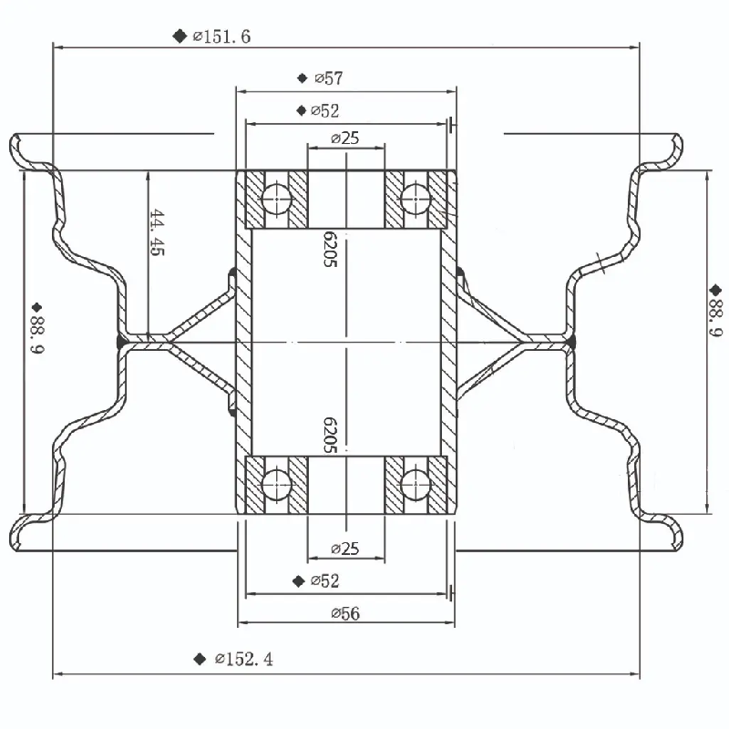 145/70-6 Roue à crampons pour quad Remorque pour enfants Roulement 25 mm 50 cm3 - 110 cm3 75 kg Wanda_3