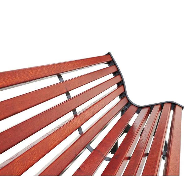 Banc bois et acier - Lublin - Réf : 209484.9005.Chec - 10 lames, 2m, robuste fonderie en fonte d'acier_3