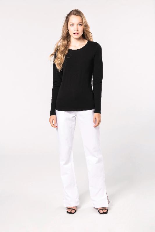 T-shirt col rond manches longues femme - Kariban - Réf: K3017 - 97% coton, 3% élasthanne_3