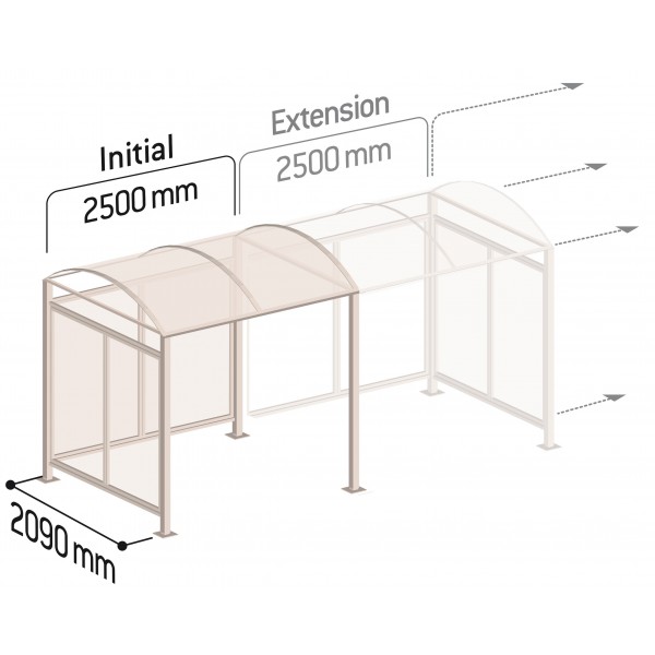 Abri vélo semi-ouvert multi-fonctions avec LED - structure en acier et bardage en polycarbonate traité anti-UV - pieds réglables_3