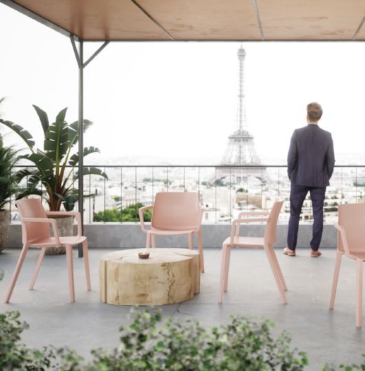 Chaise empilable 100 % polypro de très haute qualité - Soléo, usage intérieur/extérieur, charge max 110 kg, design multi-espaces_3