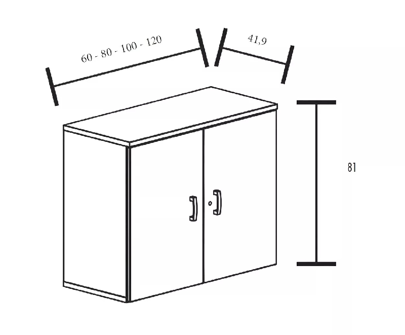 Armoire de rangement portes mélaminé - 1 étagère - haut. 81 cm (4 largeurs au choix) So Madrid_3