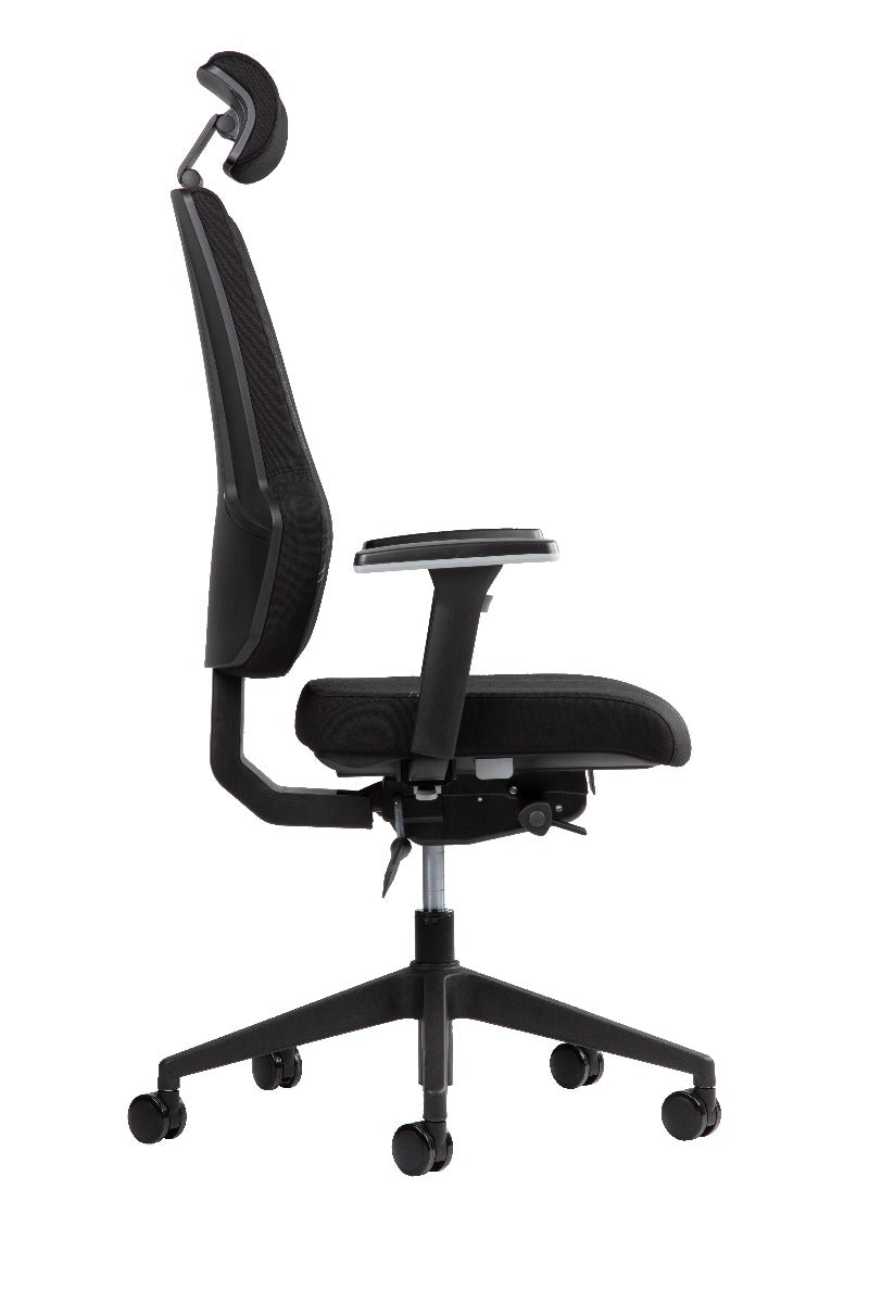 Chaise de bureau ergonomique et professionnelle - THECHAIR avec appui-tête réglable en option, soutien lombaire et accoudoirs 4D_3