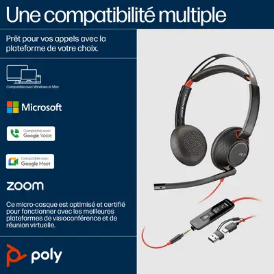 Micro-casque stéréo USB-C Poly Blackwire 5220 + prise 3,5 mm + adaptateur USB-C/A (lot)_3