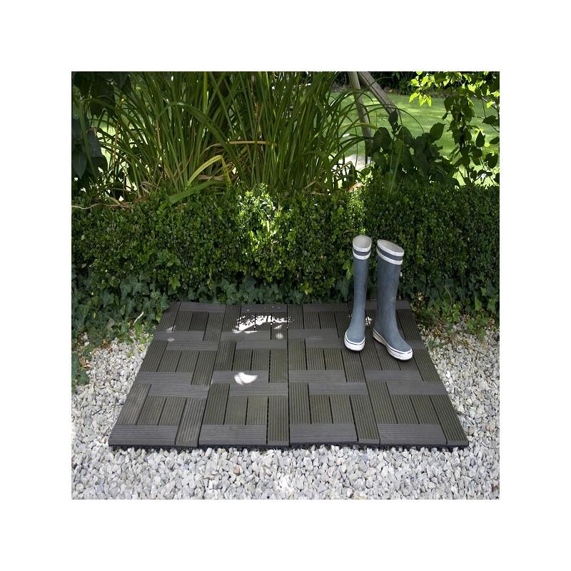 Dalle de terrasse en bois composite Classic 30x30 cm - Gris carbone - Épaisseur totale 21 mm - Surface couverte 0.091 m² par dalle_3