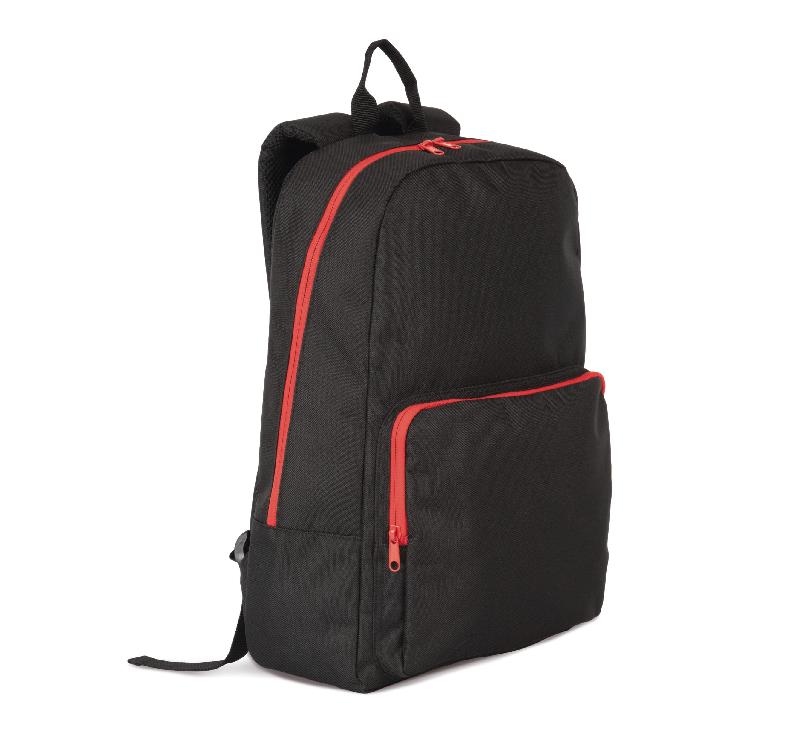 Sac à dos publicitaire Kimood - fermetures éclair contrastées - Réf: KI0181 - Compartiment matelassé pour ordinateur et tablette jusqu'à 15 pouces_3