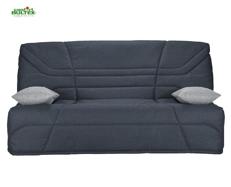 Clic Clac Convertible Bologne 130x190 cm - Matelas Confort Bultex - Bleu avec Coussins Gris_3