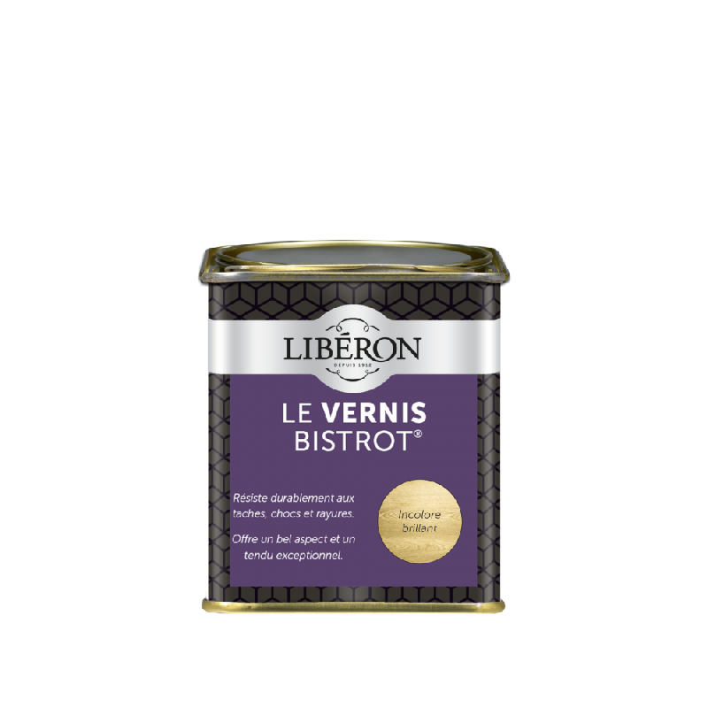 Vernis meuble et objet Bistrot® LIBERON - incolore brillant - 0.25L - protection bois résistante aux taches et rayures_3