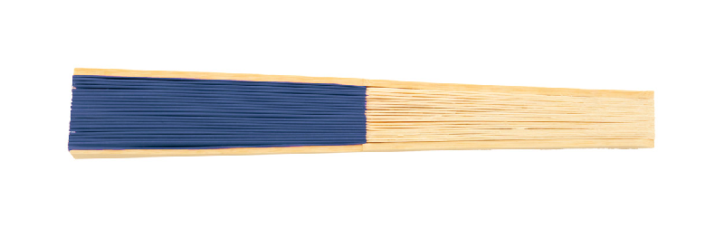 Éventail en papier - branches en bambou - couleur bleu - poids 17.3g_3