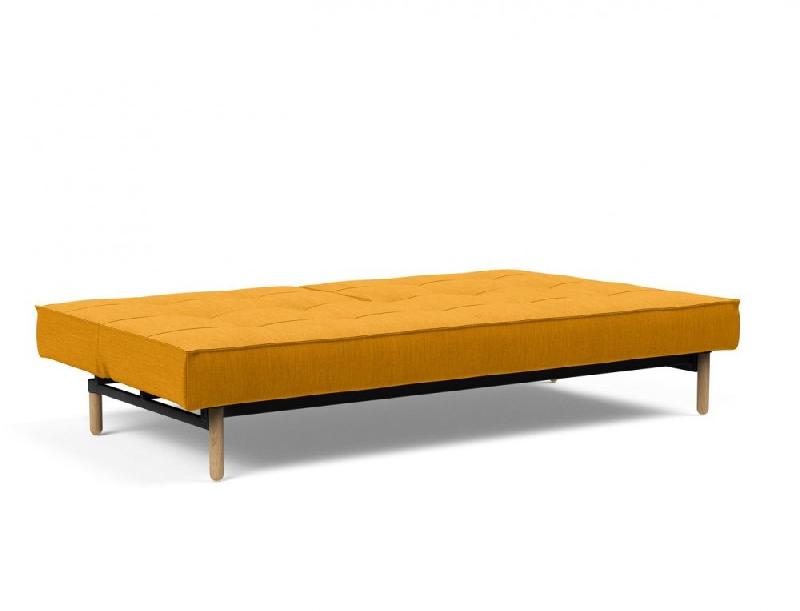 Canapé-lit Innovation Living Splitback Styletto - Pieds chêne naturel - Convertible 115x210 cm - Tissu Elegance Burned Curry_3