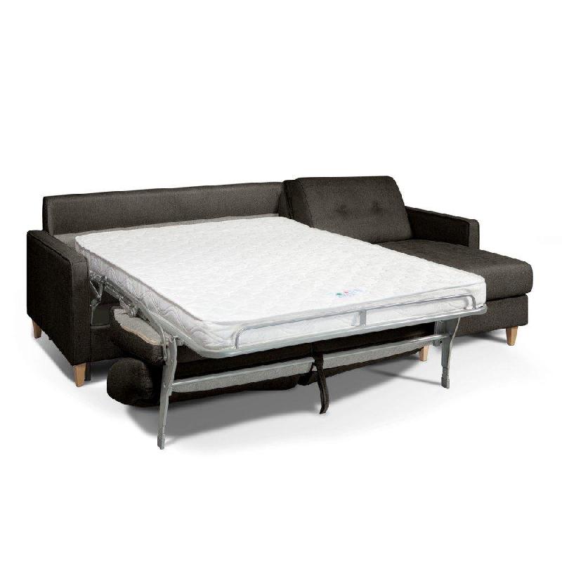 Canapé d'angle Norway - Matelas 16 cm - Système express - Sommier lattes Renatonisi - Tissu tweed taupe_3