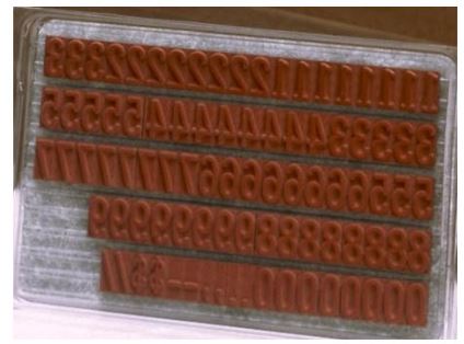 Accessoires de marquage - caractères cannelurés en caoutchouc interchangeables pour têtes d'impression_3