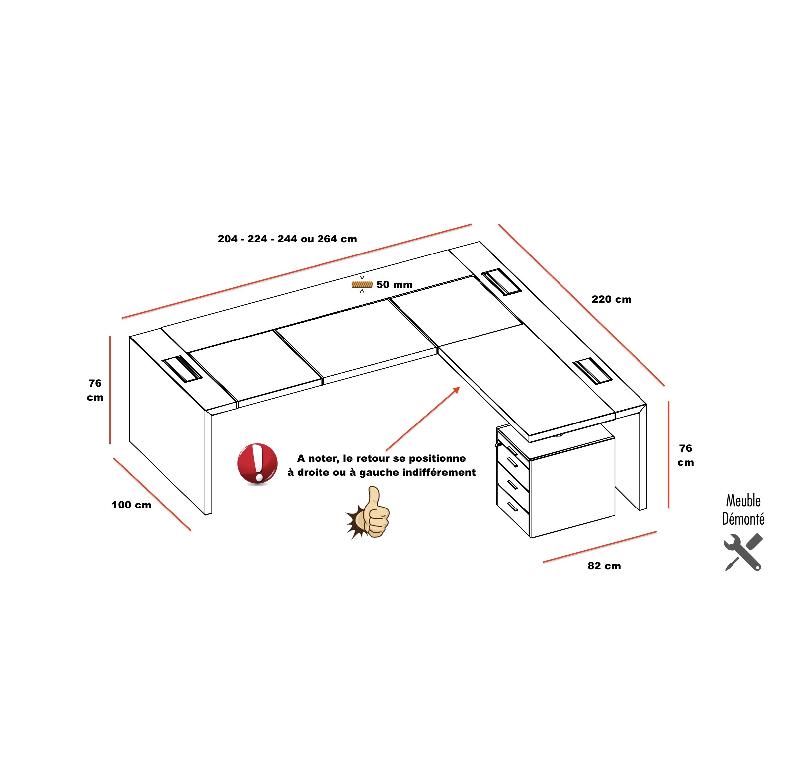 Bureau de Direction avec retour E10 - Quadrifoglio - 204, Non, Ébène, Non_3