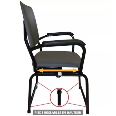 Chaise rotative à 360° Easy-sitting - pieds réglables en hauteur - pour seniors - système de positionnement unique_3