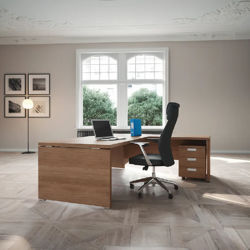 Bureau de direction avec retour TAK - Mobel Linea - 200, Acacia foncé_3