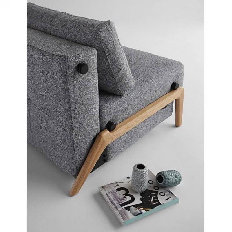 Canapé design convertible Innovation Living - Cubed 02 Wood - Ouverture express Twist Granite - Lit 200x160 cm_3