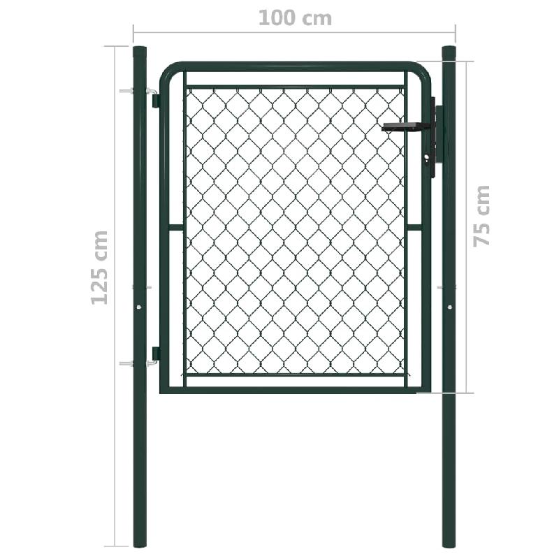 Vidaxl portillon acier 100 x 75 cm vert 144402_3