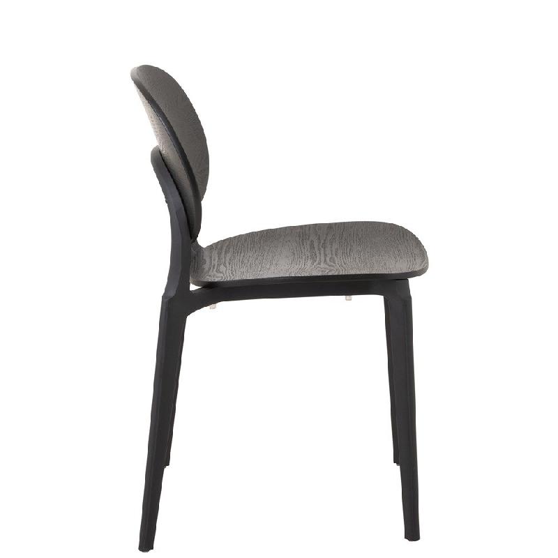 Chaise de cuisine SHINY - Vernis noir - Polypropylène robuste et légère_3