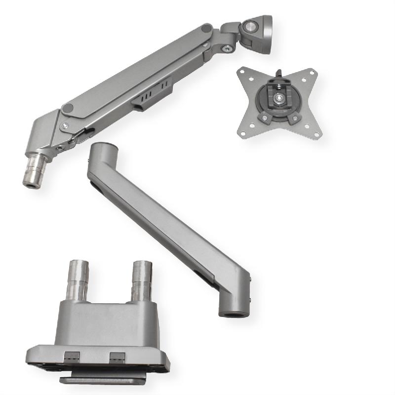 ROLINE Support double LCD, fixation sur bureau, vérin à gaz, 5 articulations, 17-23