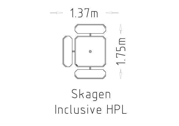 Table de pique-nique Skagen HPL - 8101362 - Hags - Gris/Galvanisé - Free Standing_3
