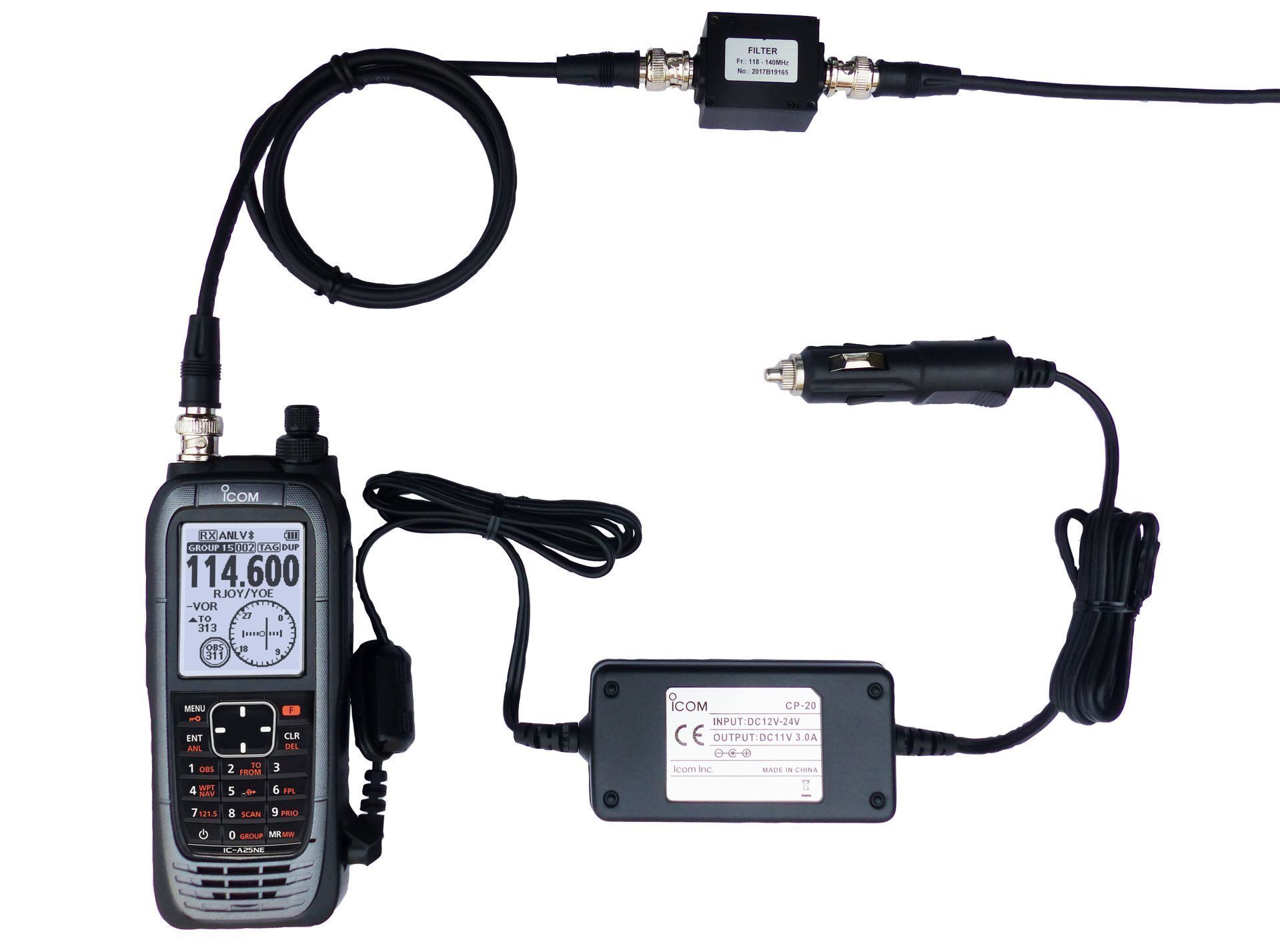 VHF aviation IC-A25NE et IC-A25CE - Utilisation embarquée ou au sol - Fonctions avancées GPS et navigation VOR_3