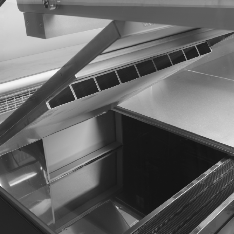 Vitrine réfrigérée SOCB - présentation de plats et fromages - éclairage LED et accessoires personnalisables_3