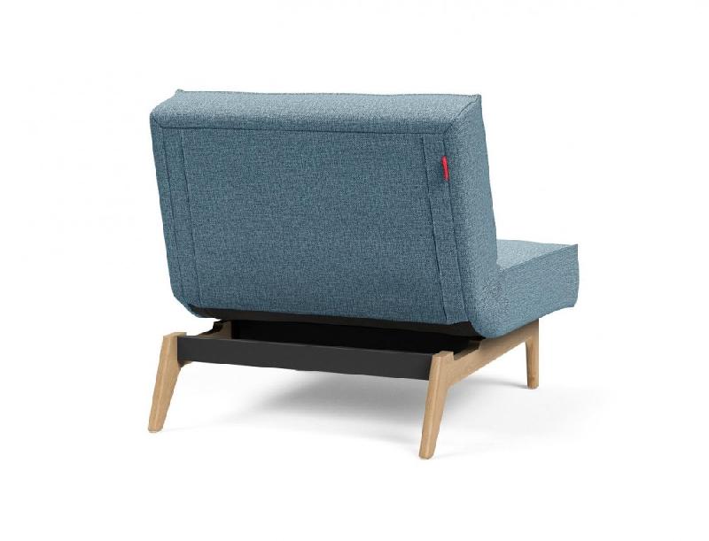 Innovation Living - Fauteuil SPLITBACK EIK Convertible Lit 90x115 cm - Pieds Chêne Naturel - Tissu Mixed Dance Light Blue_3