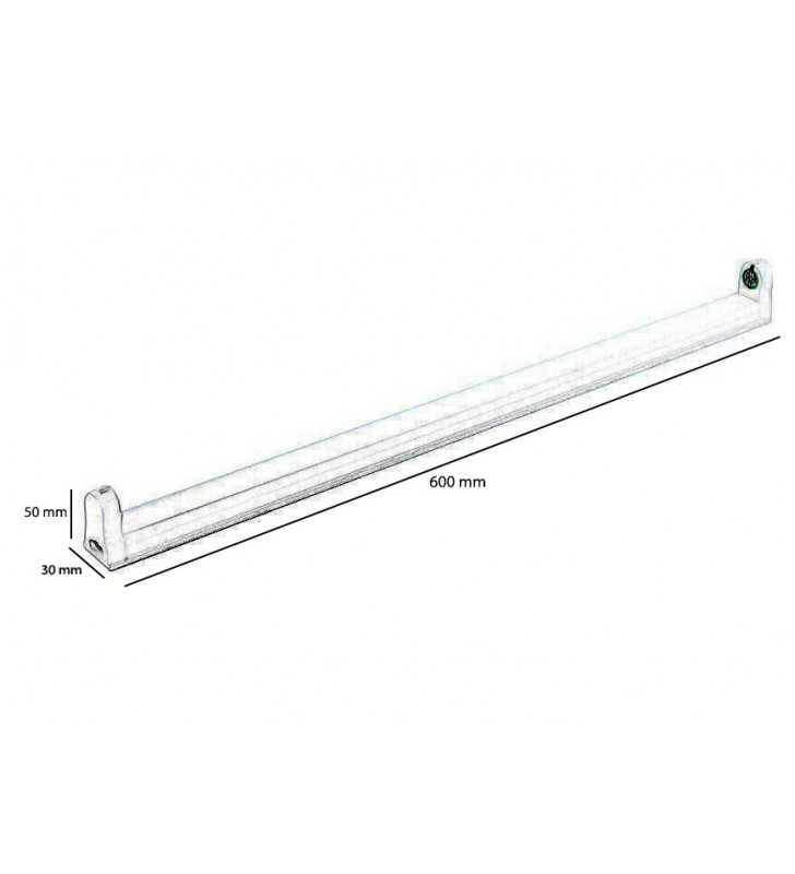Réglette T8 - 60cm pour tube LED - Réf REGP60 - Support en acier avec certifications CE et ROHS_3